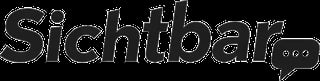 Sightbar logo with stylized text and speech bubble icon on black background